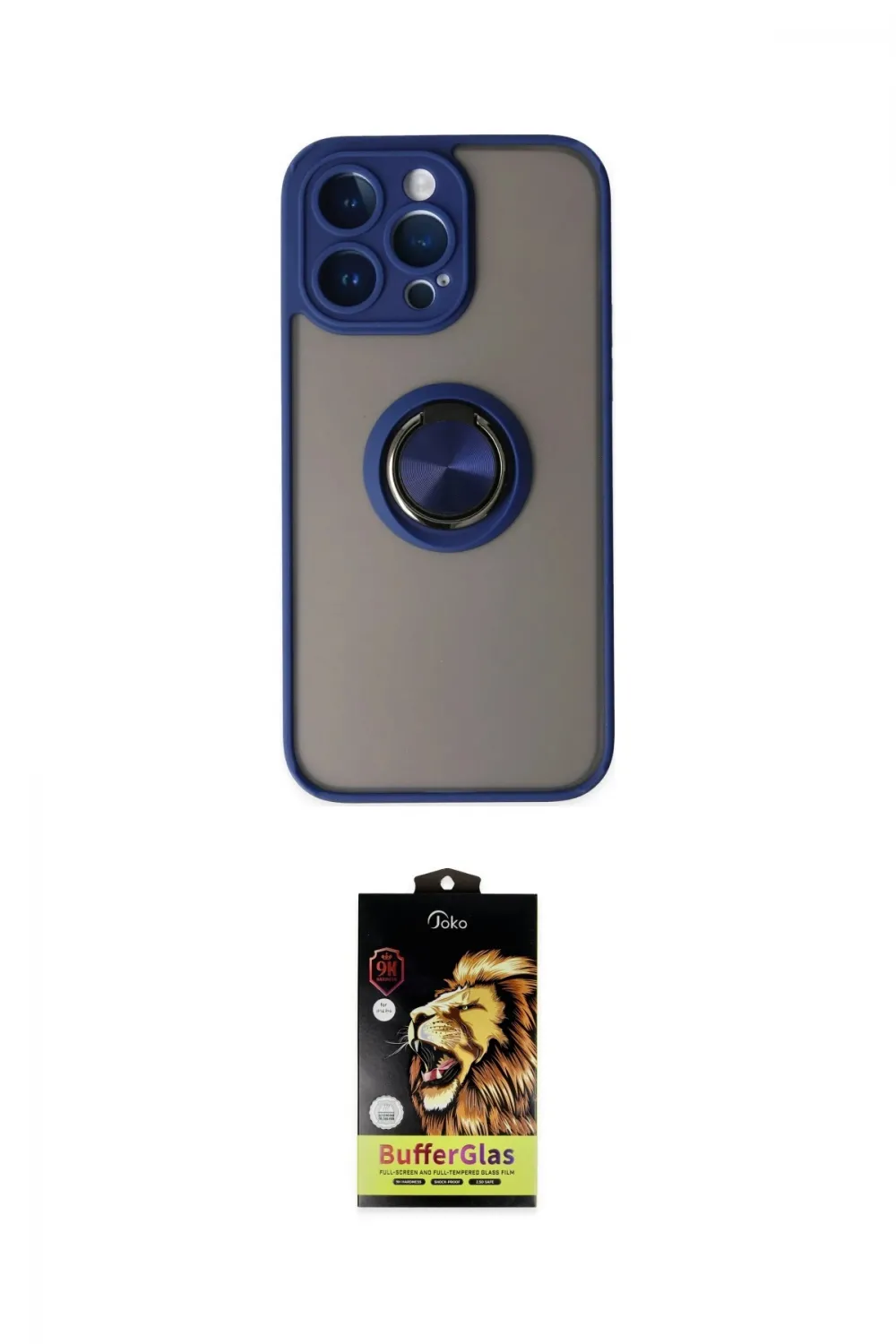 ieg™ iPhone 14 Pro Max Kılıf Yörünge Çizgi - Siyah Buffer Cam Ekran Koruyucu