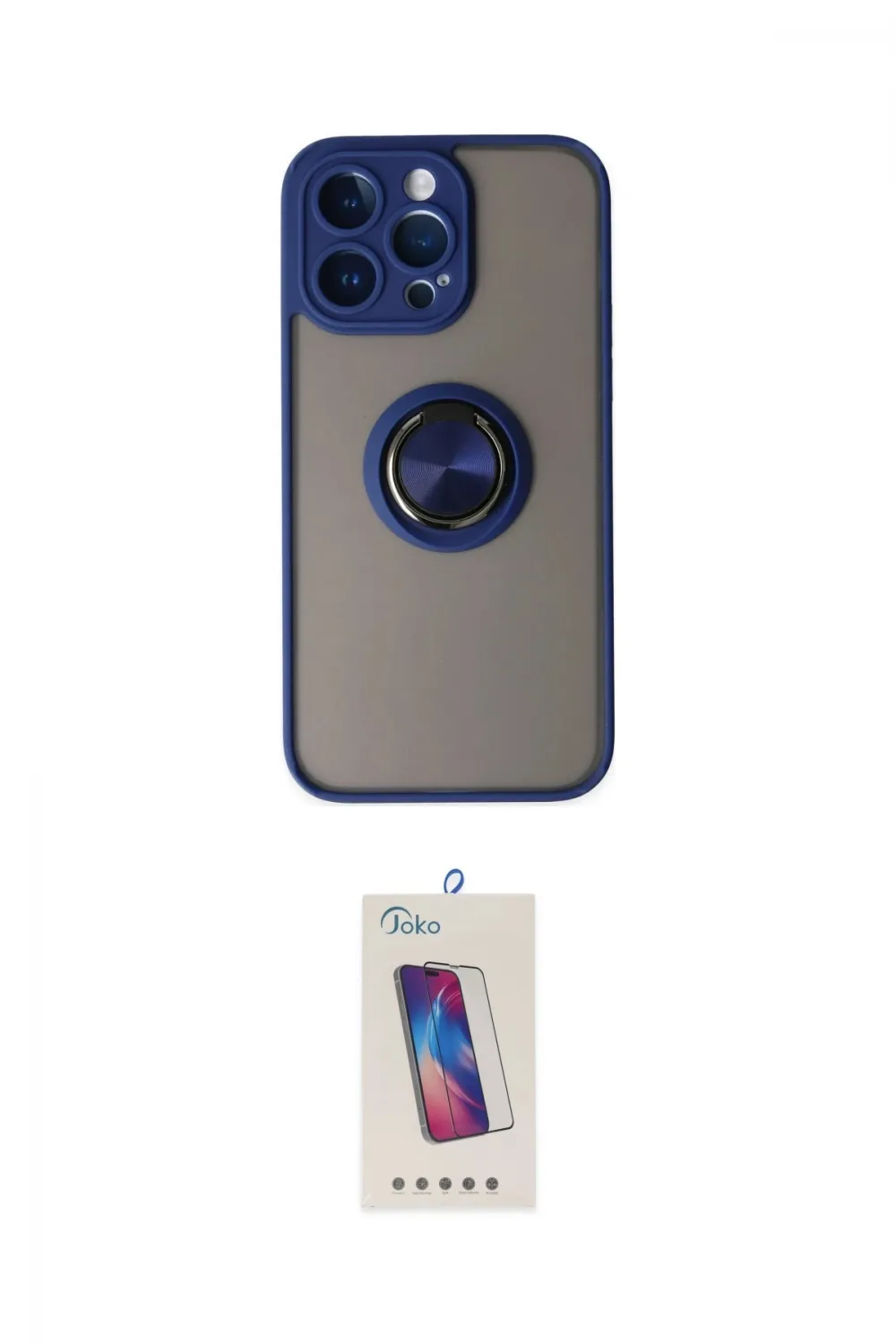 ieg™ iPhone 14 Pro Max Kılıf Yörünge Çizgi - Siyah Joko 5D Cam