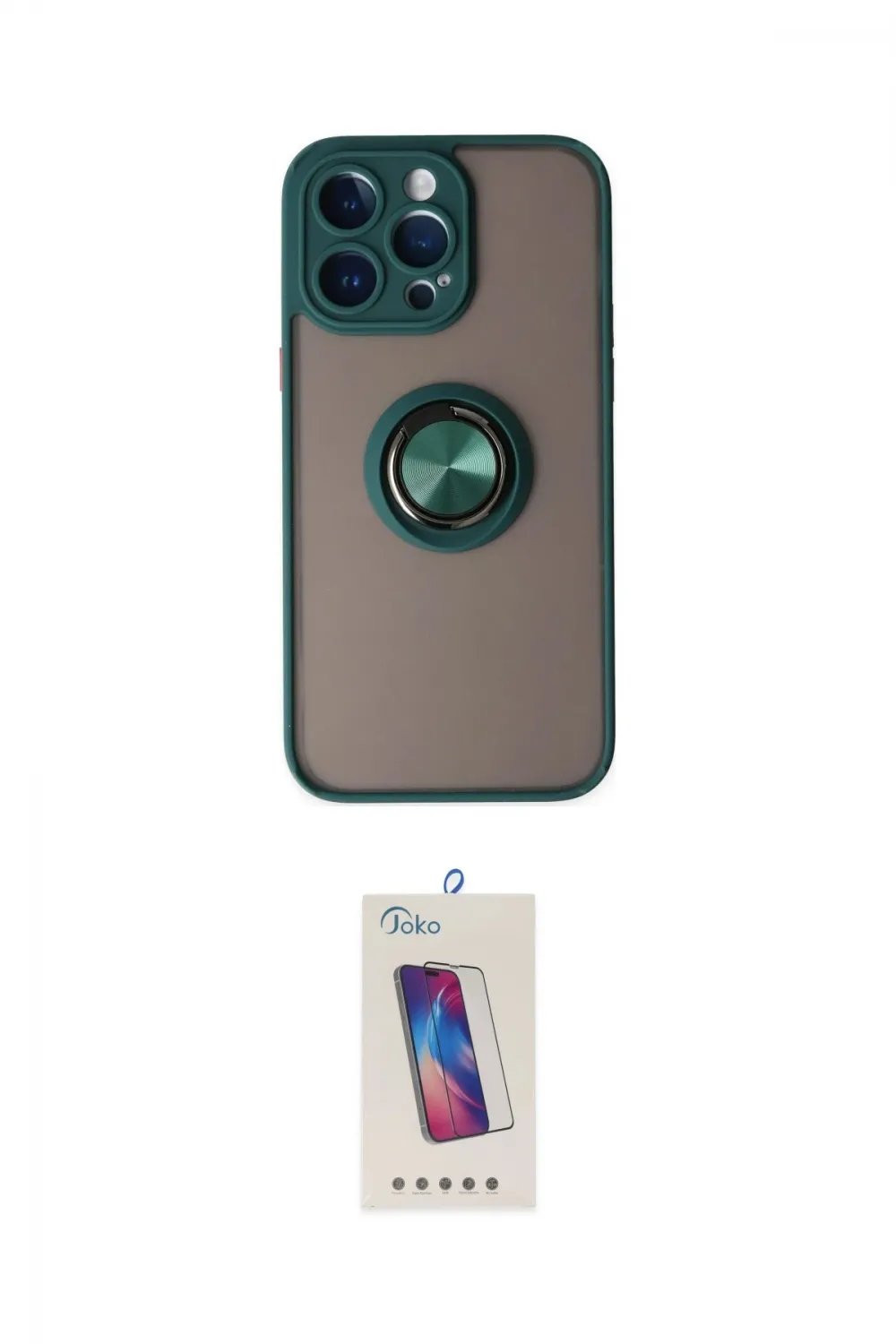 ieg™ iPhone 14 Pro Max Kılıf Yörünge Çizgi - Siyah Joko 5D Cam
