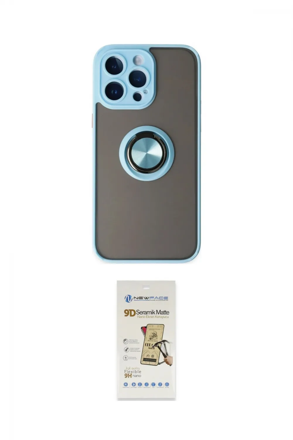 ieg™ iPhone 14 Pro Max Kılıf Yörünge Çizgi - Siyah Mat Seramik Nano Ekran Koruyucu