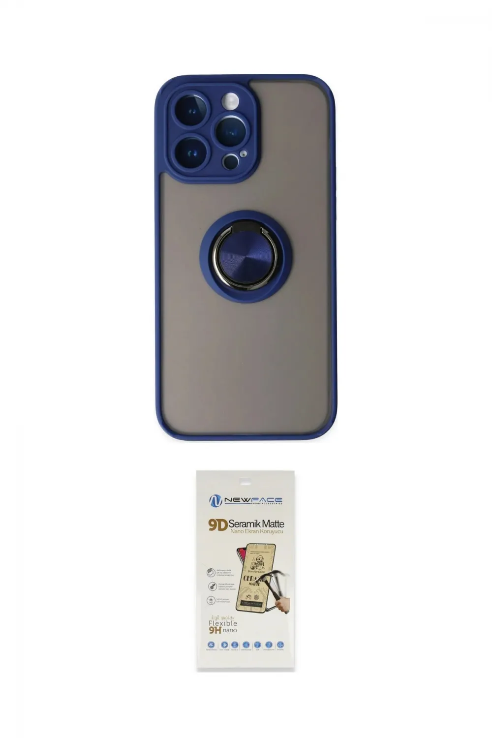 ieg™ iPhone 14 Pro Max Kılıf Yörünge Çizgi - Siyah Mat Seramik Nano Ekran Koruyucu