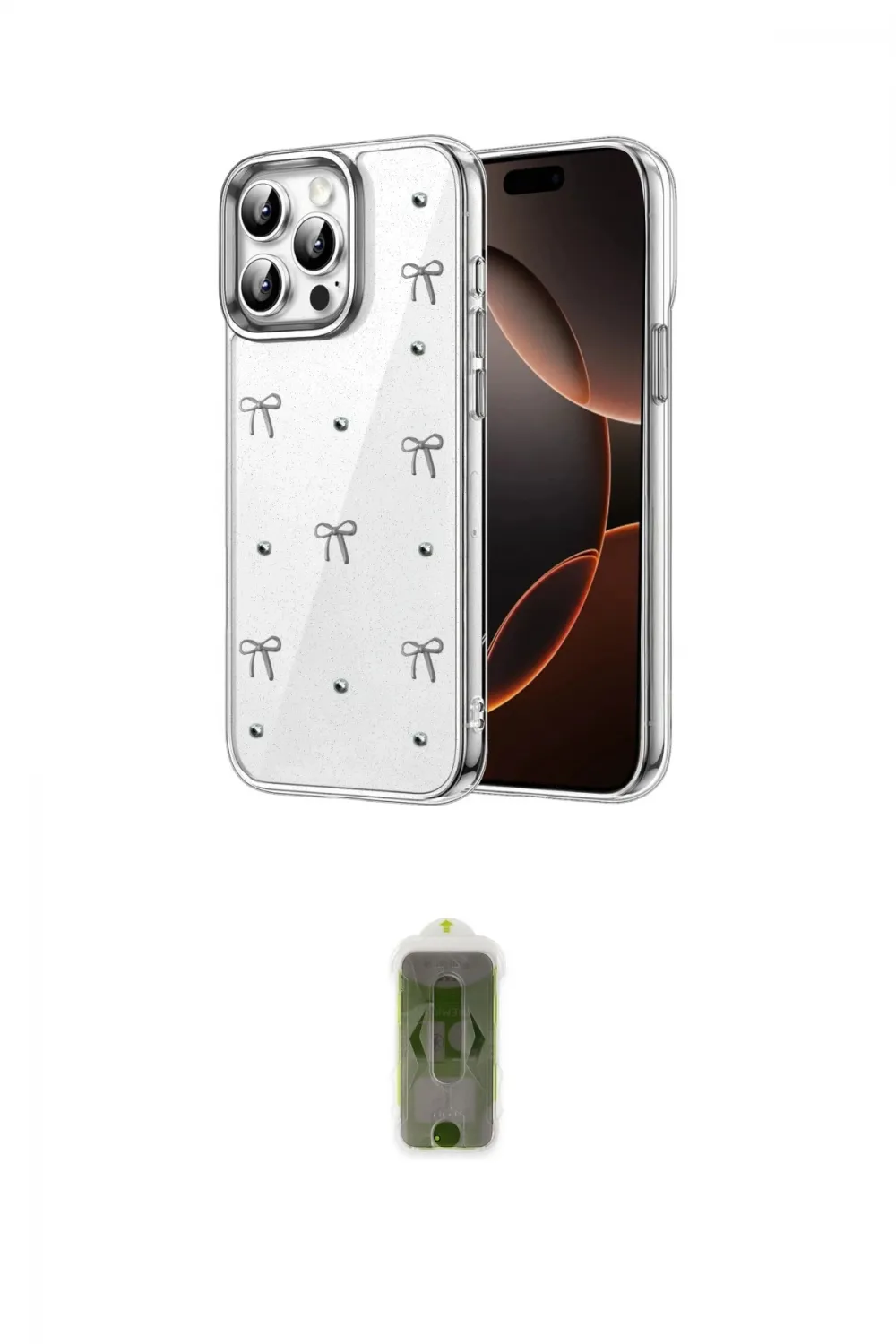 ieg™ iPhone 14 Pro Max Kılıf Yörünge Form - Siyah Joko Magic 5D Hayalet Cam