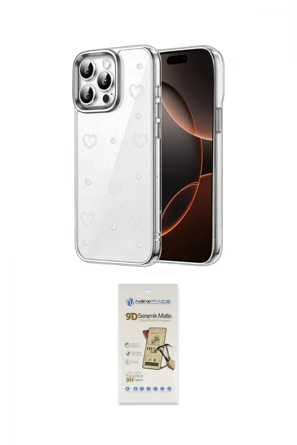 ieg™ iPhone 14 Pro Max Kılıf Yörünge Form - Siyah Mat Seramik Nano Ekran Koruyucu