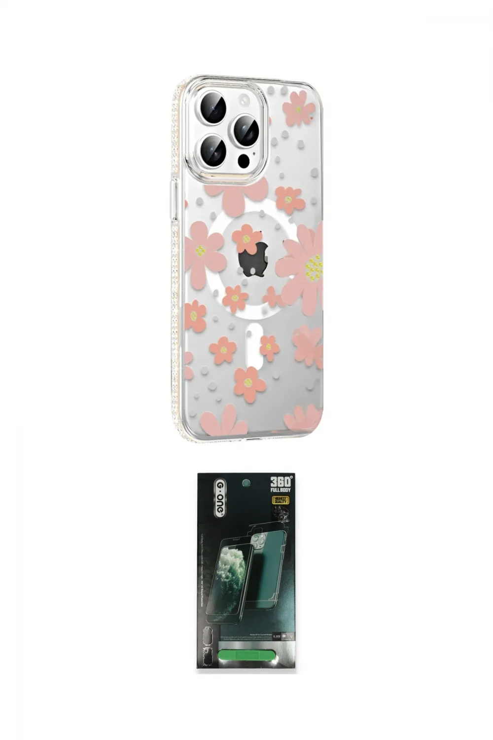 ieg™ iPhone 14 Pro Max Kılıf Yörünge Işık Prime - Şeffaf 360 Full Body Arka Koruyucu