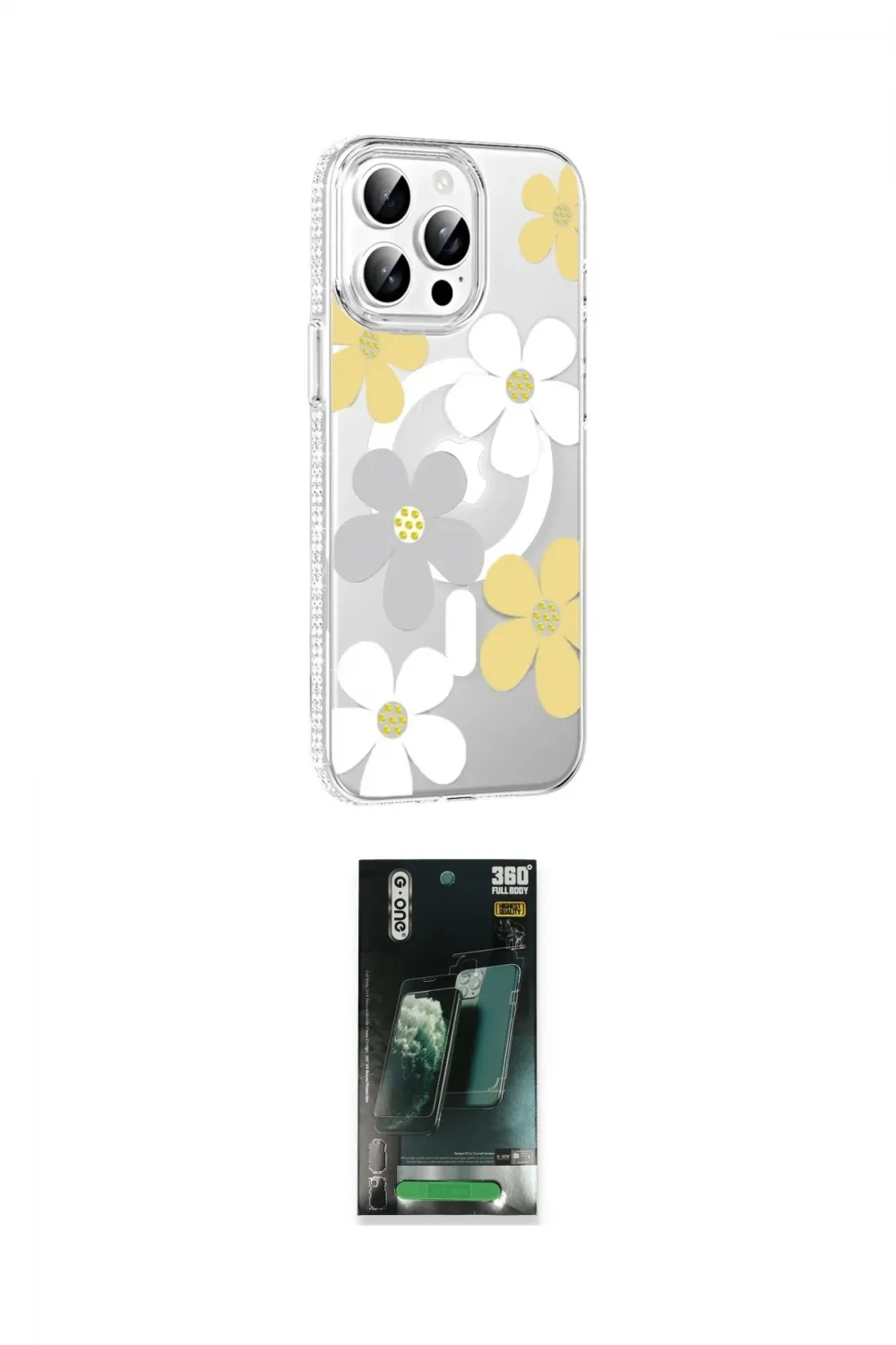 ieg™ iPhone 14 Pro Max Kılıf Yörünge Işık Prime - Siyah 360 Mat Full Body Arka Koruyucu