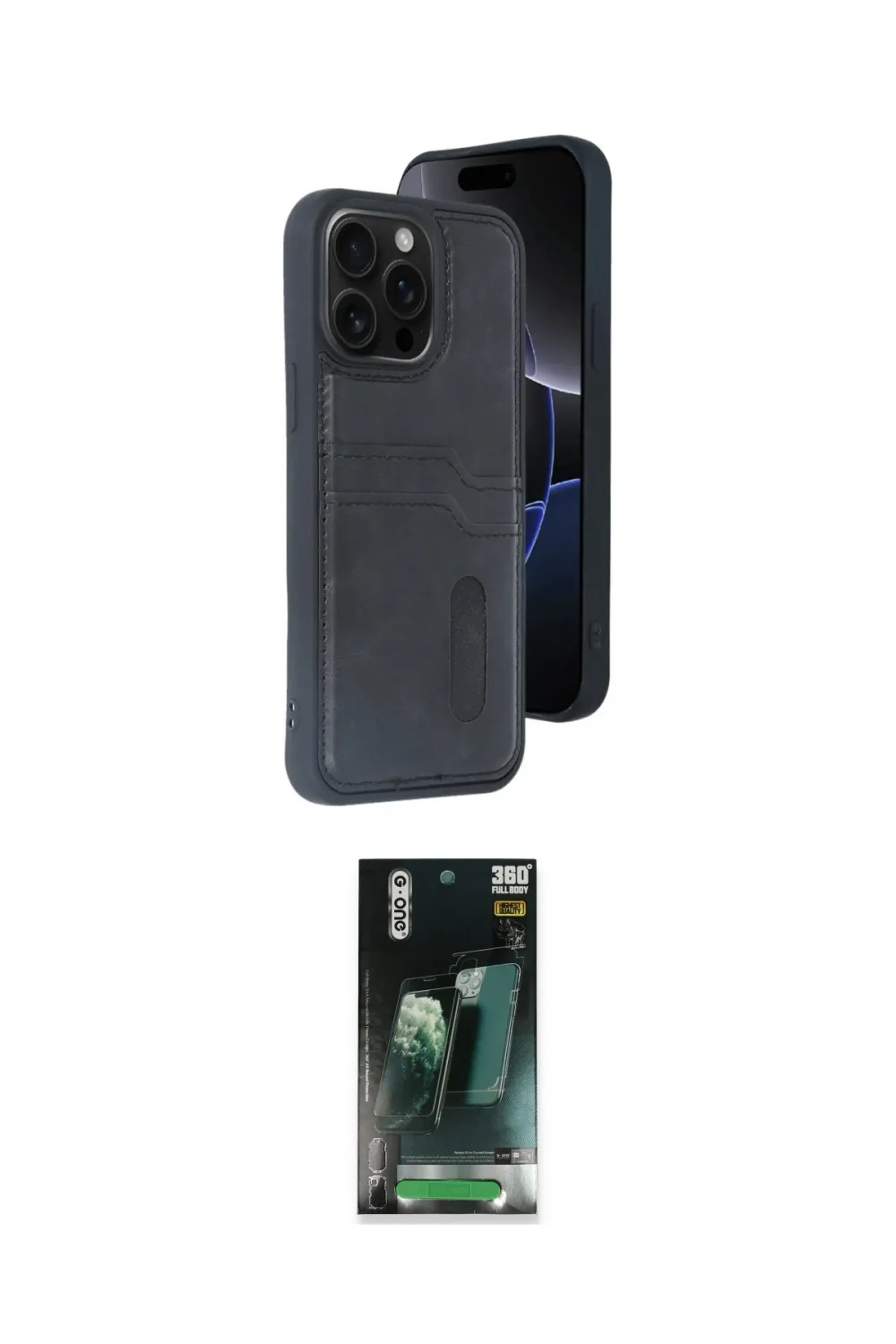 ieg™ iPhone 14 Pro Max Kılıf Yörünge Işık Serisi - Şeffaf 360 Full Body Arka Koruyucu