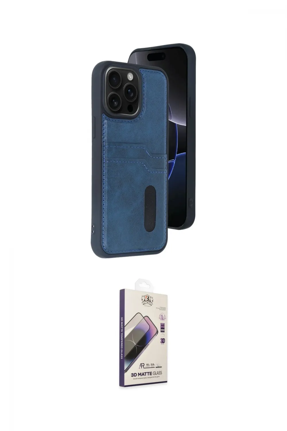 ieg™ iPhone 14 Pro Max Kılıf Yörünge Işık Serisi - Siyah Bilvis 3D Mat Cam Ekran Koruyucu