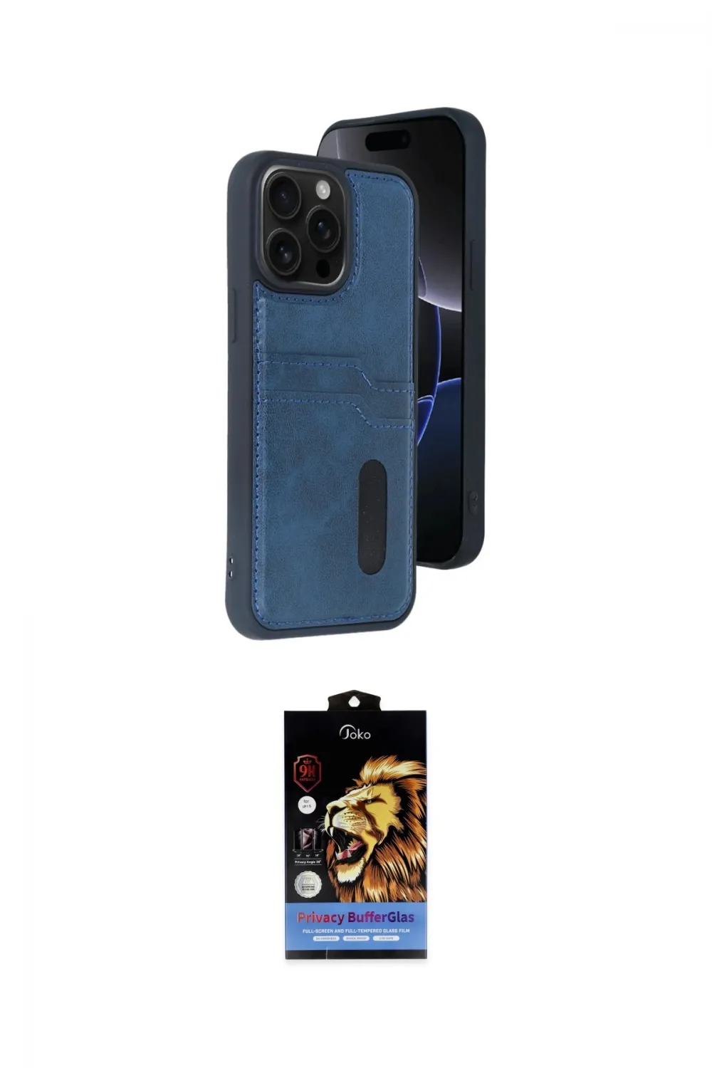 ieg™ iPhone 14 Pro Max Kılıf Yörünge Işık Serisi - Siyah Buffer Hayalet Cam Ekran Koruyucu