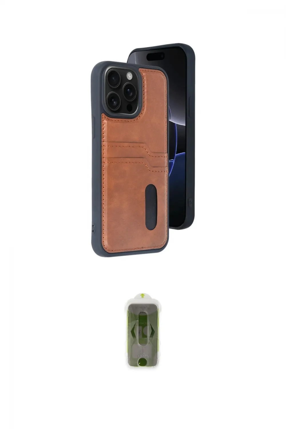 ieg™ iPhone 14 Pro Max Kılıf Yörünge Işık Serisi - Siyah Joko Magic 5D Hayalet Cam