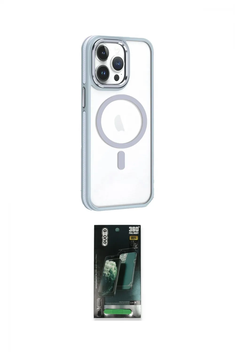 ieg™ iPhone 14 Pro Max Kılıf Yörünge Klasik - Şeffaf 360 Full Body Arka Koruyucu