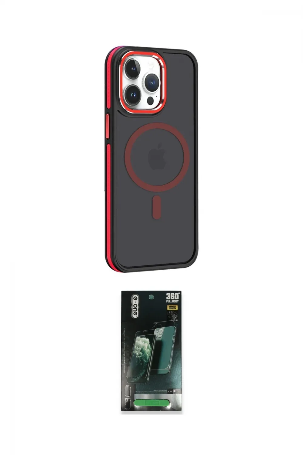 ieg™ iPhone 14 Pro Max Kılıf Yörünge Klasik - Şeffaf 360 Full Body Arka Koruyucu