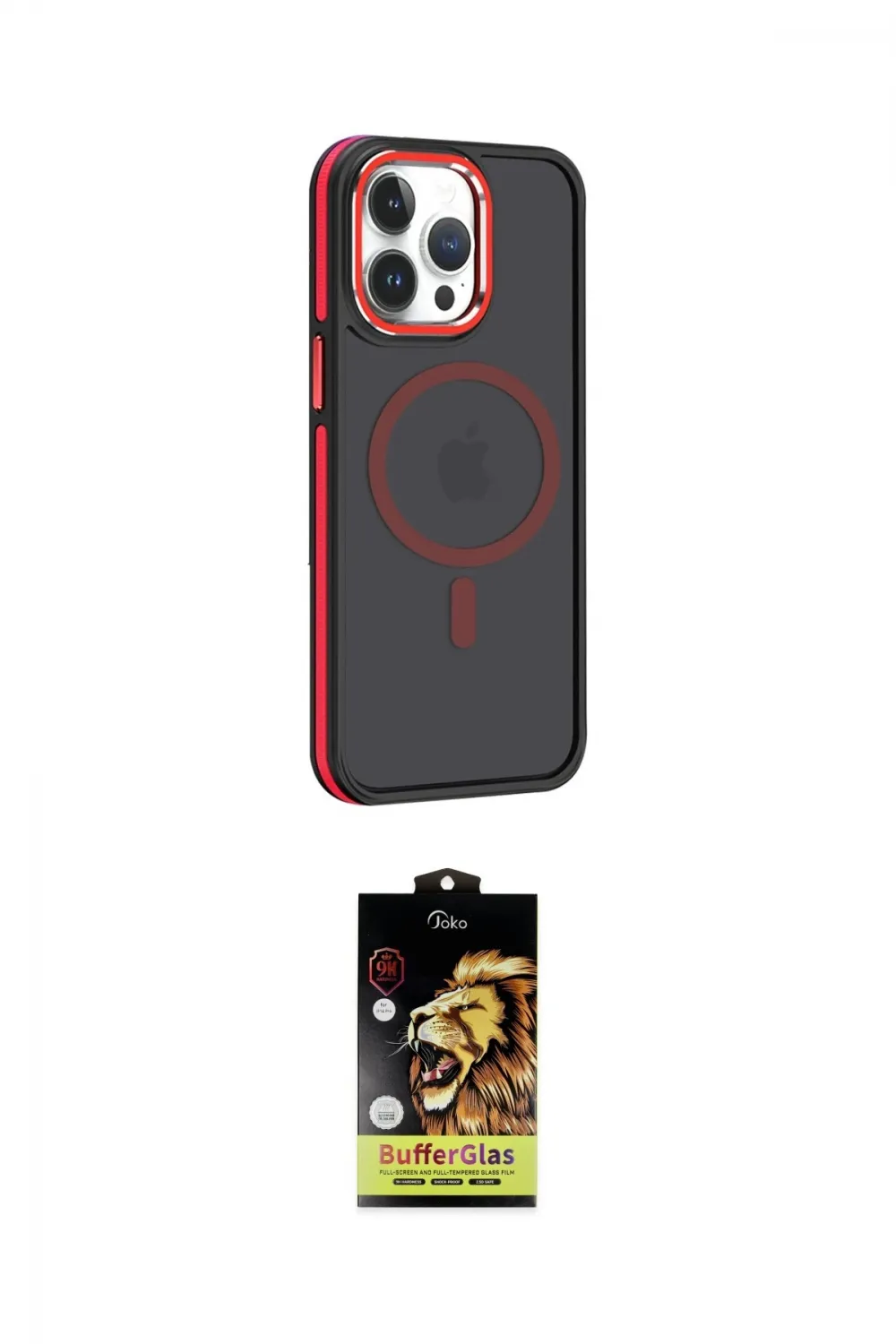 ieg™ iPhone 14 Pro Max Kılıf Yörünge Klasik - Siyah Buffer Cam Ekran Koruyucu