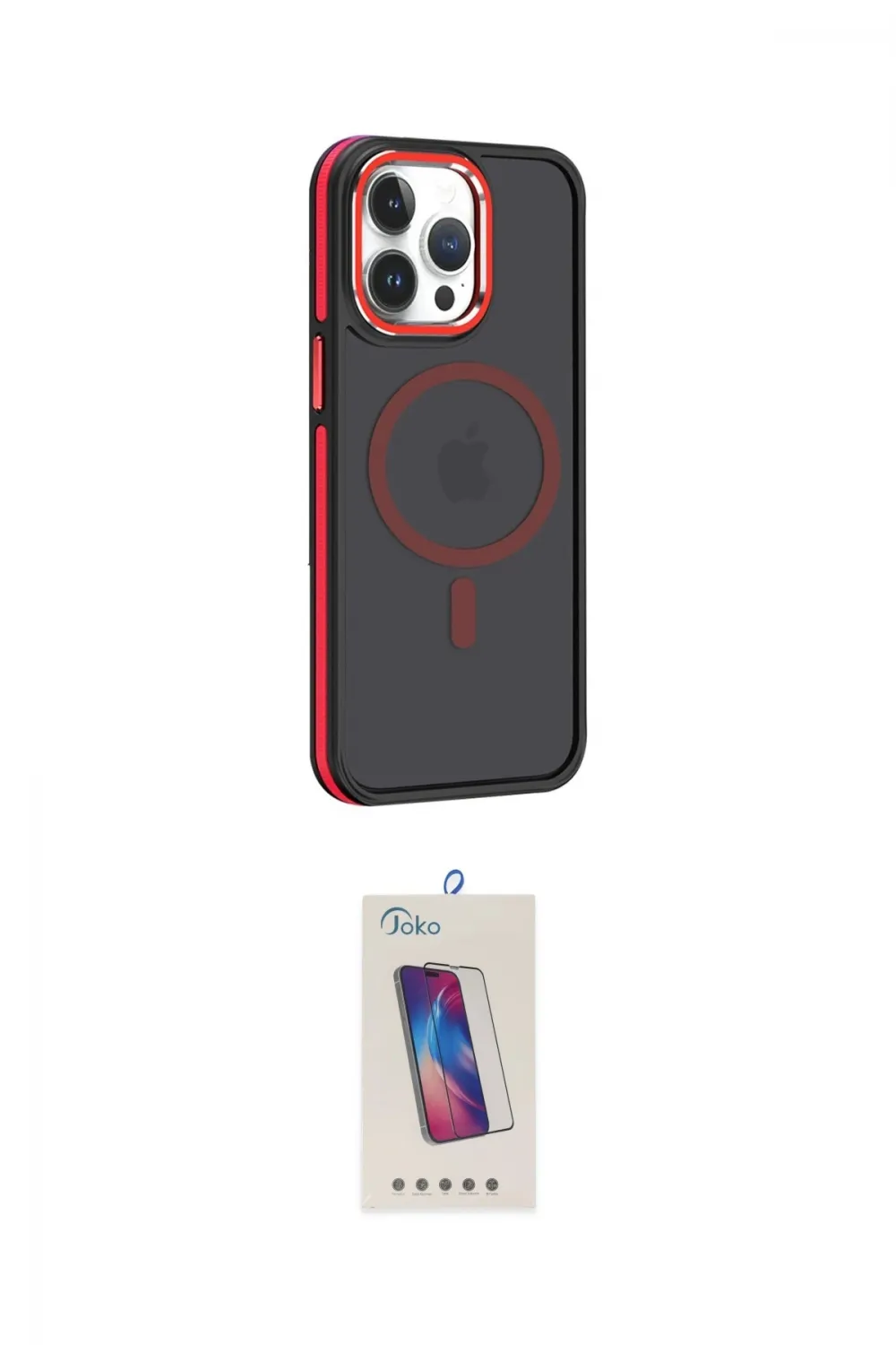 ieg™ iPhone 14 Pro Max Kılıf Yörünge Klasik - Siyah Joko 5D Cam