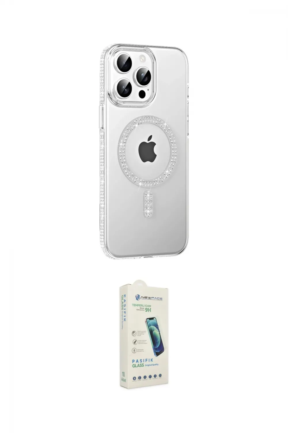 ieg™ iPhone 14 Pro Max Kılıf Yörünge Koleksiyonu - Şeffaf Pasifik Cam Ekran Koruyucu