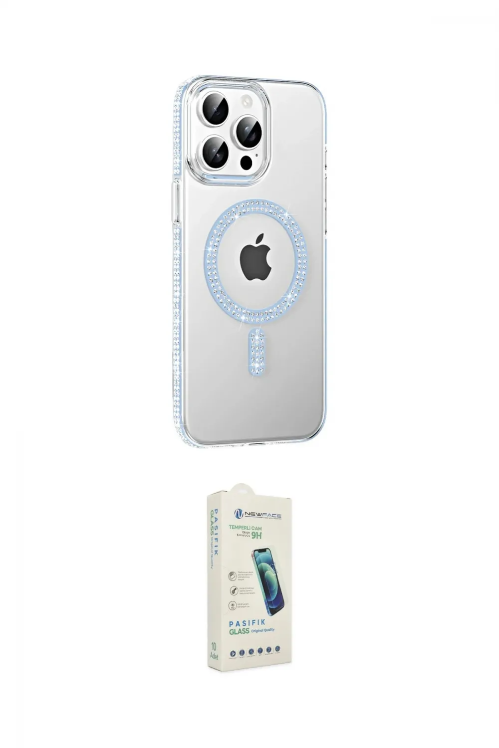 ieg™ iPhone 14 Pro Max Kılıf Yörünge Koleksiyonu - Şeffaf Pasifik Cam Ekran Koruyucu