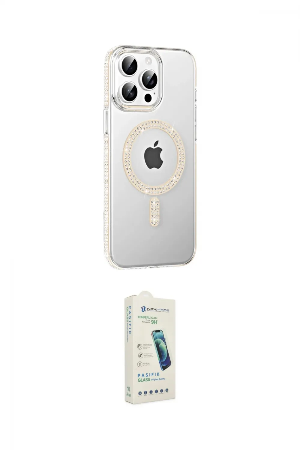 ieg™ iPhone 14 Pro Max Kılıf Yörünge Koleksiyonu - Şeffaf Pasifik Cam Ekran Koruyucu