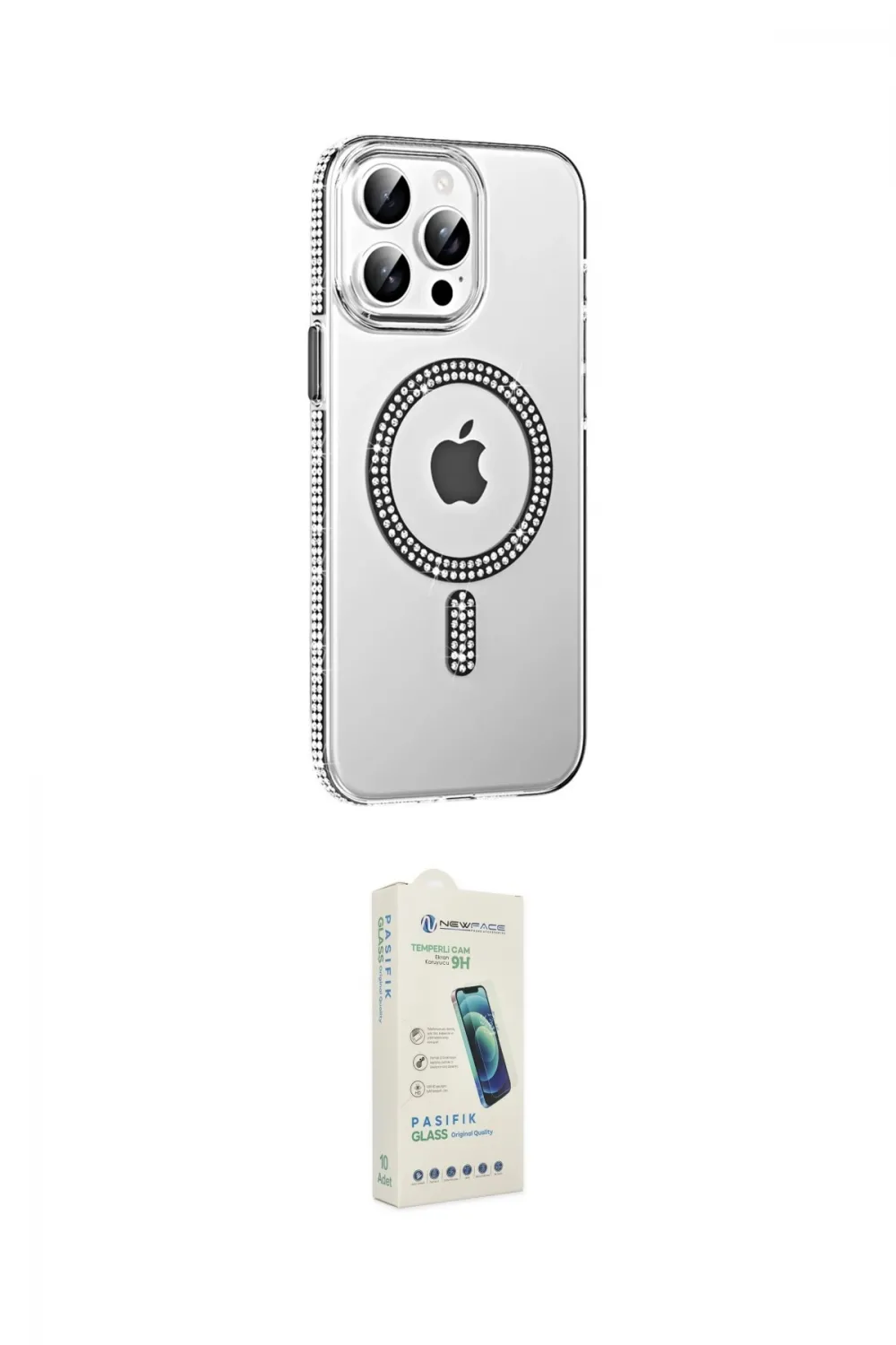 ieg™ iPhone 14 Pro Max Kılıf Yörünge Koleksiyonu - Şeffaf Pasifik Cam Ekran Koruyucu