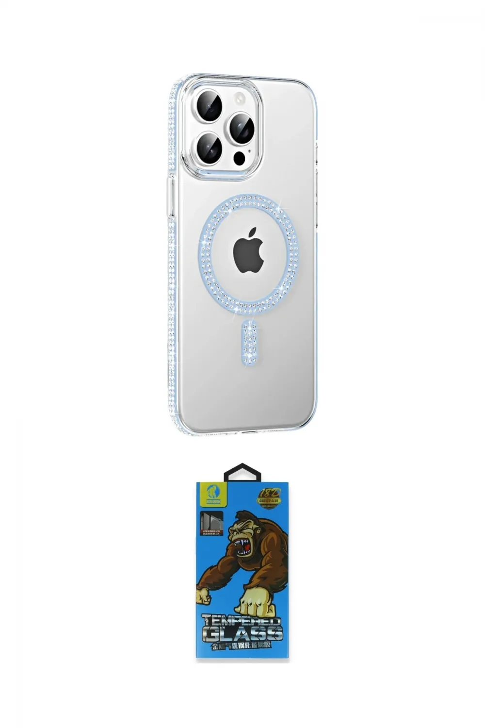 ieg™ iPhone 14 Pro Max Kılıf Yörünge Koleksiyonu - Siyah 18D Cam Ekran Koruyucu