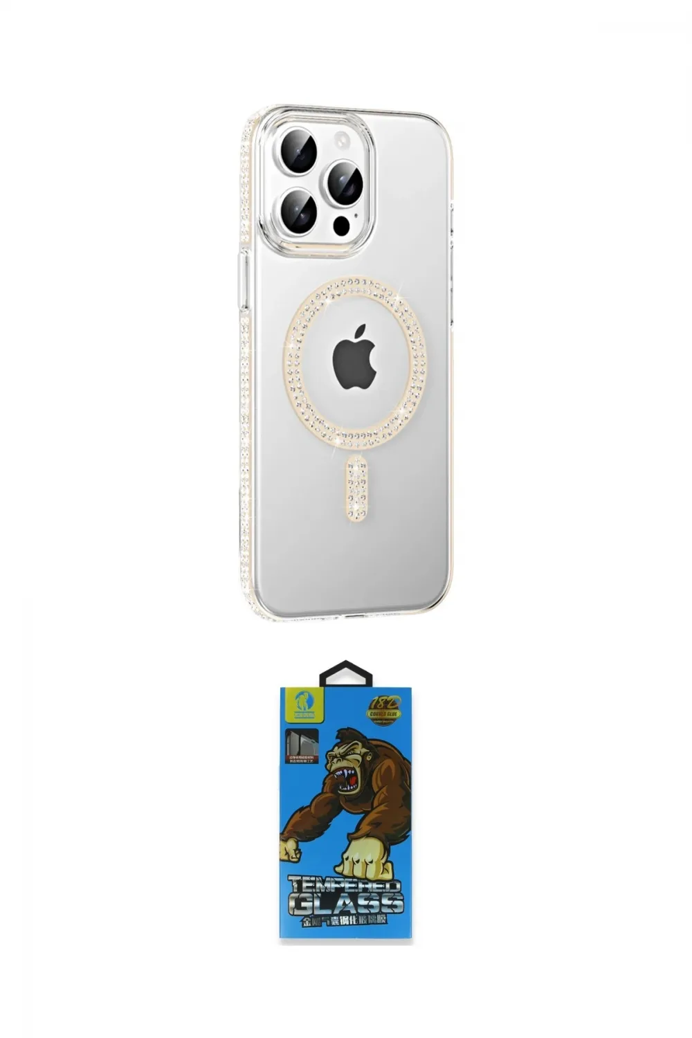ieg™ iPhone 14 Pro Max Kılıf Yörünge Koleksiyonu - Siyah 18D Cam Ekran Koruyucu