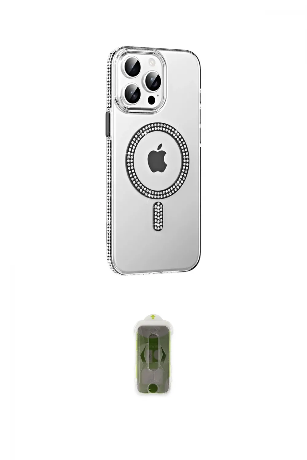 ieg™ iPhone 14 Pro Max Kılıf Yörünge Koleksiyonu - Siyah Joko Magic 5D Hayalet Cam