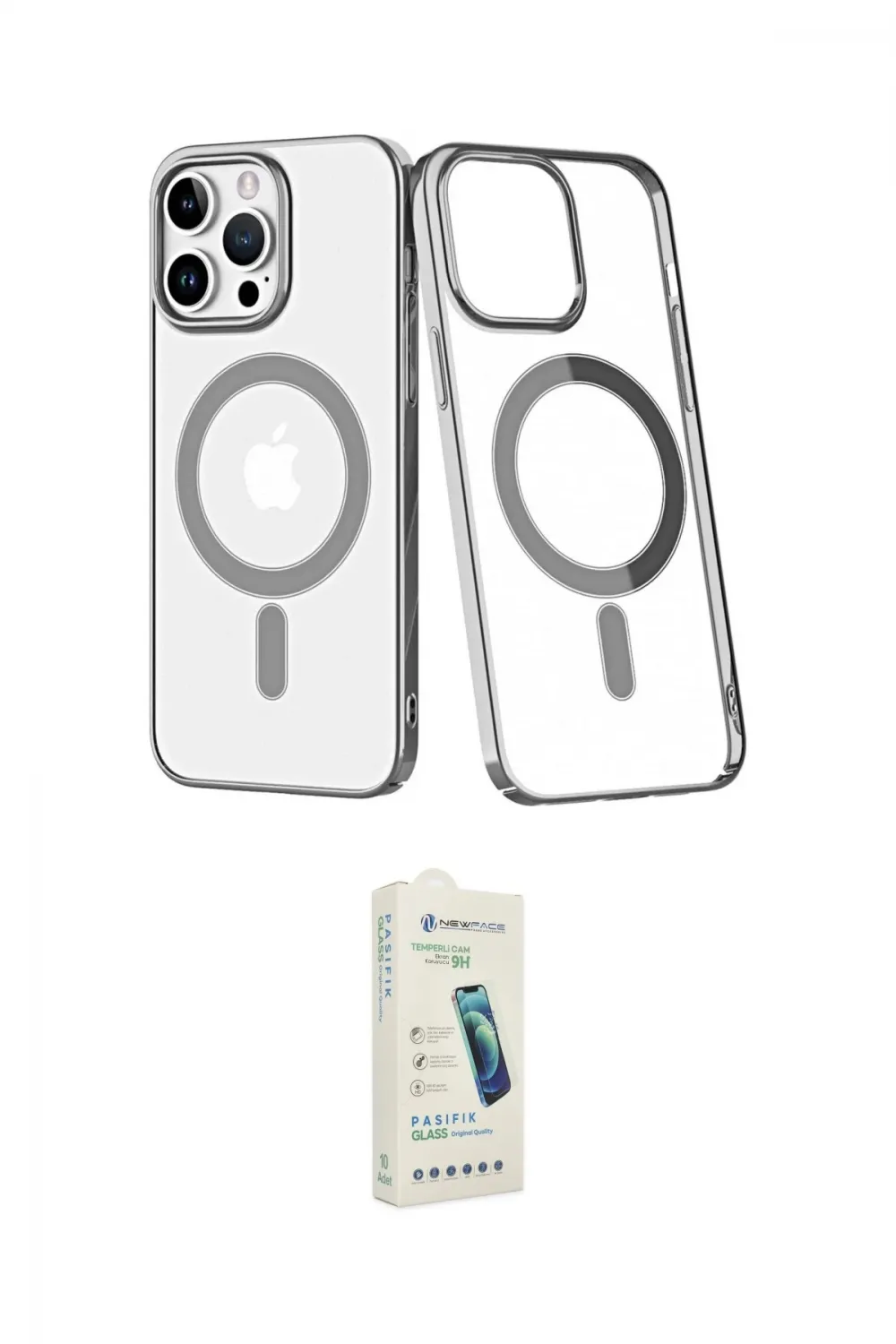 ieg™ iPhone 14 Pro Max Kılıf Yörünge Minimal - Şeffaf Pasifik Cam Ekran Koruyucu