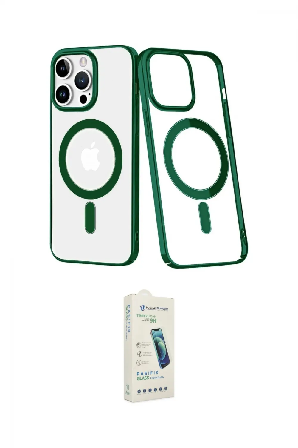 ieg™ iPhone 14 Pro Max Kılıf Yörünge Minimal - Şeffaf Pasifik Cam Ekran Koruyucu