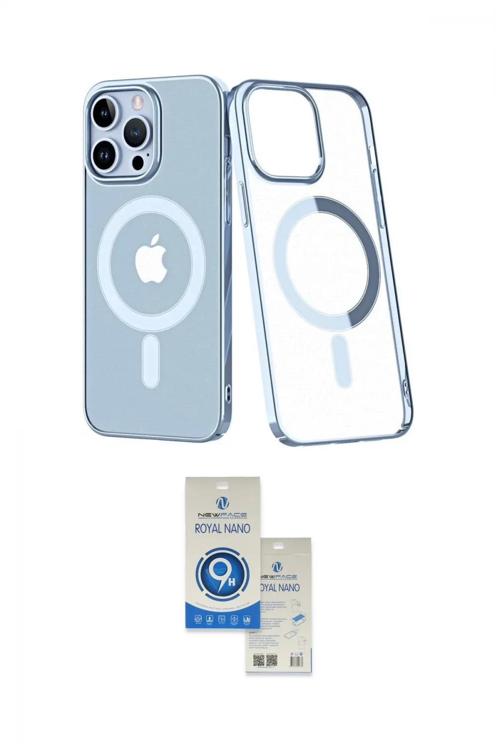 ieg™ iPhone 14 Pro Max Kılıf Yörünge Minimal - Şeffaf Royal Nano Ekran Koruyucu
