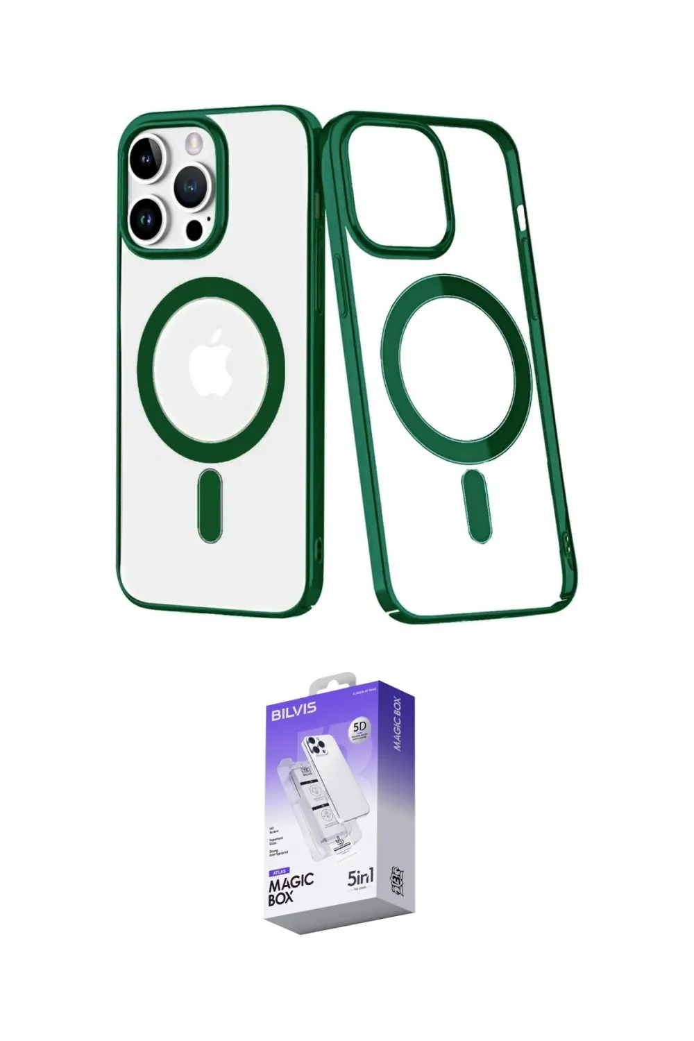 ieg™ iPhone 14 Pro Max Kılıf Yörünge Minimal - Siyah Bilvis 5in1 3D Magic Cam Ekran Koruyucu