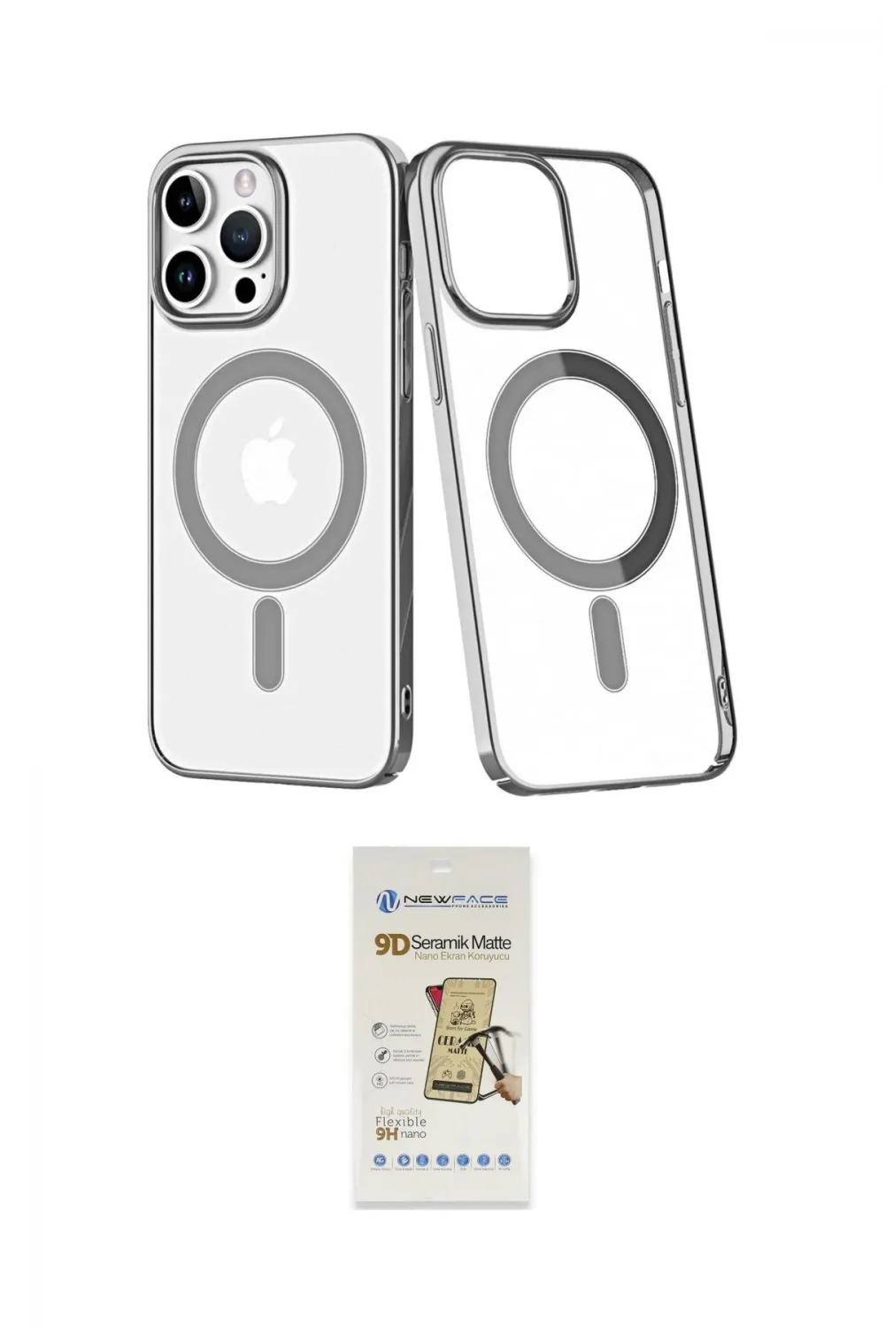 ieg™ iPhone 14 Pro Max Kılıf Yörünge Minimal - Siyah Mat Seramik Nano Ekran Koruyucu