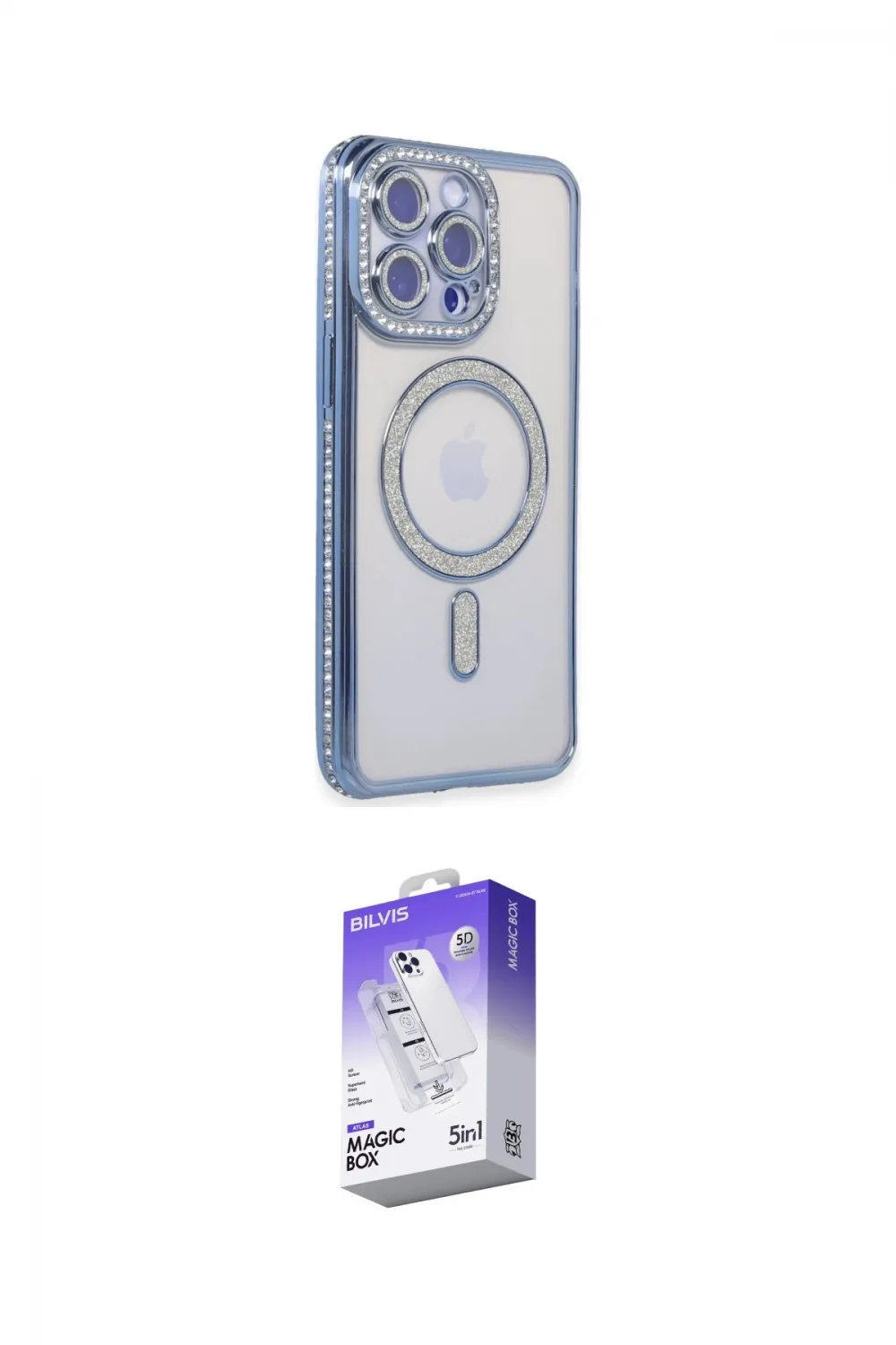 ieg™ iPhone 14 Pro Max Kılıf Zirve Doku Prime - Siyah Bilvis 5in1 3D Magic Cam Ekran Koruyucu