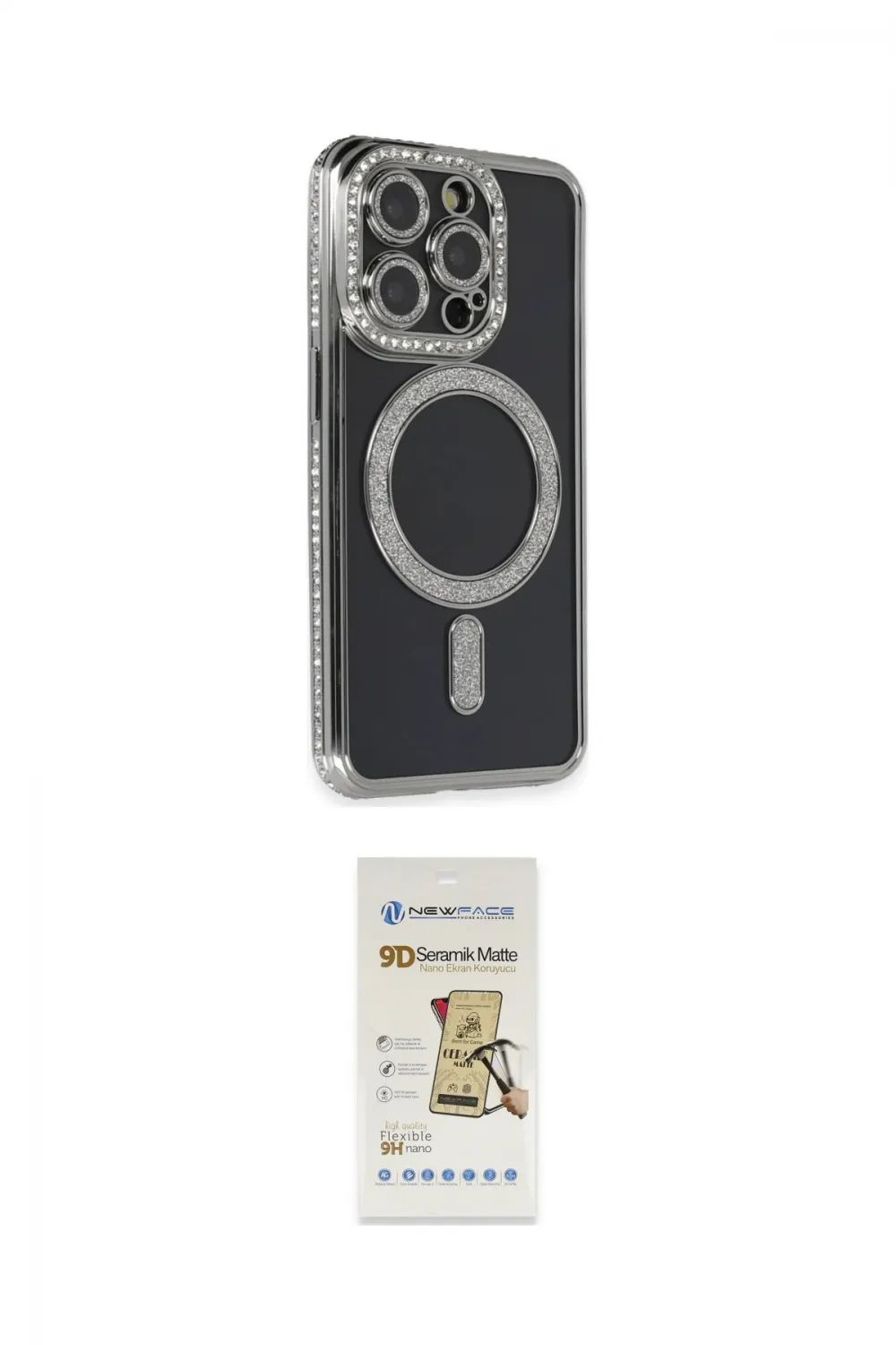 ieg™ iPhone 14 Pro Max Kılıf Zirve Doku Prime - Siyah Mat Seramik Nano Ekran Koruyucu