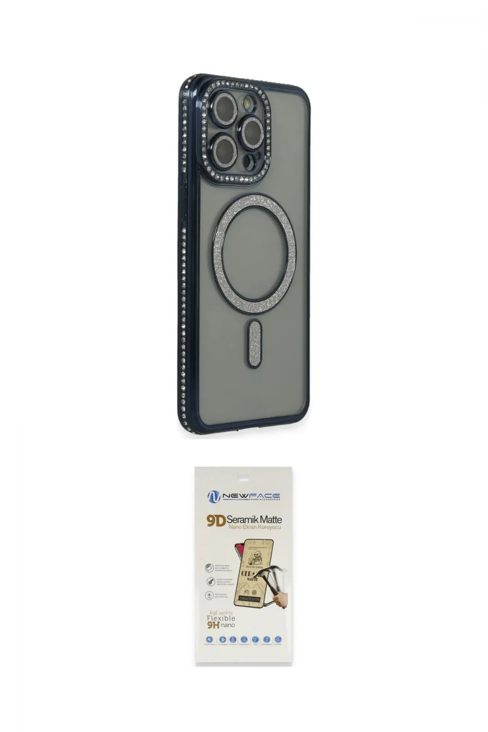 ieg™ iPhone 14 Pro Max Kılıf Zirve Doku Prime - Siyah Mat Seramik Nano Ekran Koruyucu