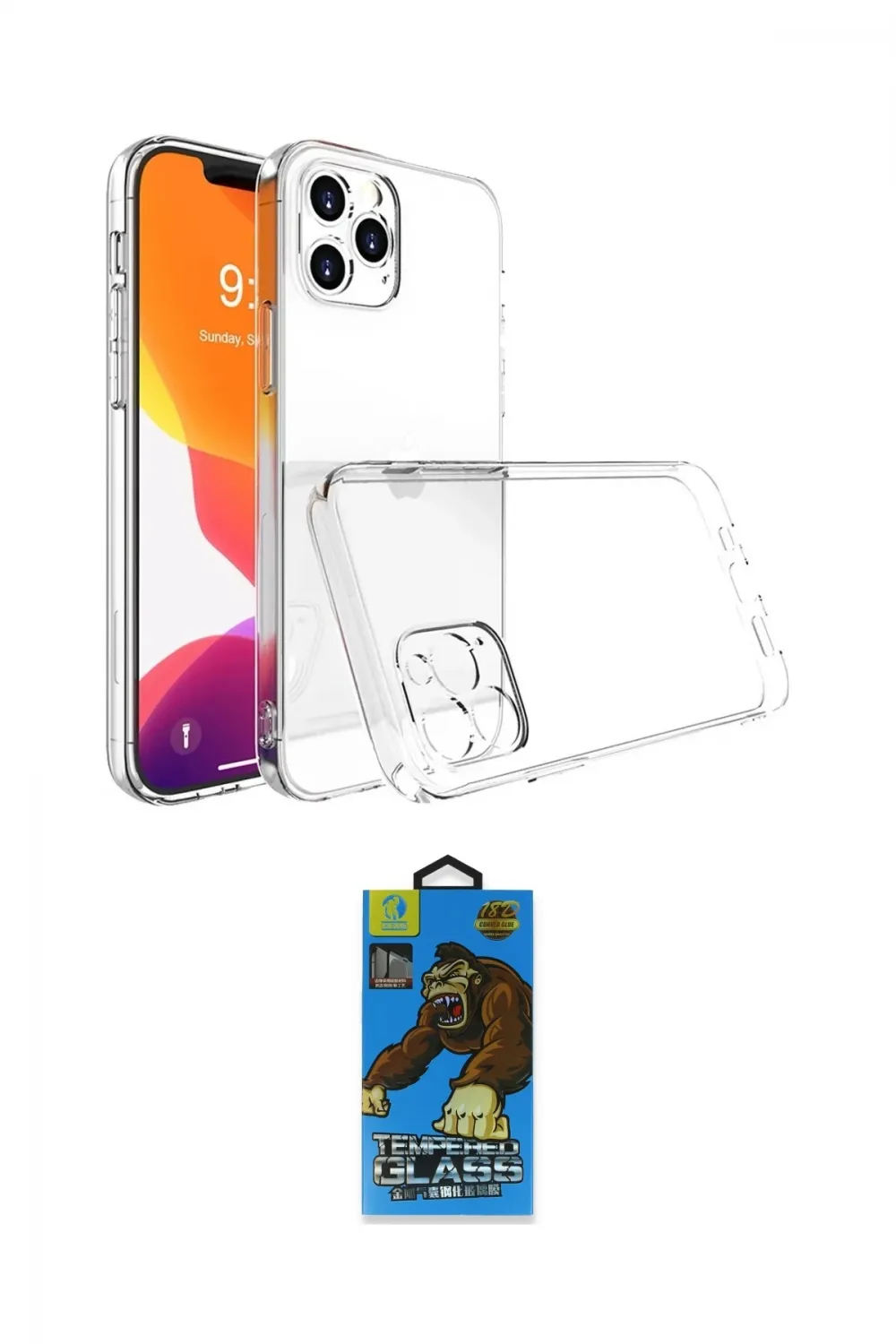 ieg™ iPhone 14 Pro Max Kılıf Zirve Doku - Siyah 18D Cam Ekran Koruyucu
