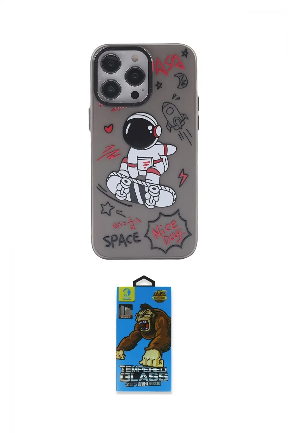 ieg™ iPhone 14 Pro Max Kılıf Zirve Form Özel Seri - Siyah 18D Cam Ekran Koruyucu