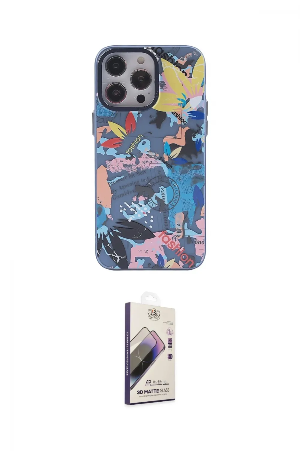 ieg™ iPhone 14 Pro Max Kılıf Zirve Form Özel Seri - Siyah Bilvis 3D Mat Cam Ekran Koruyucu