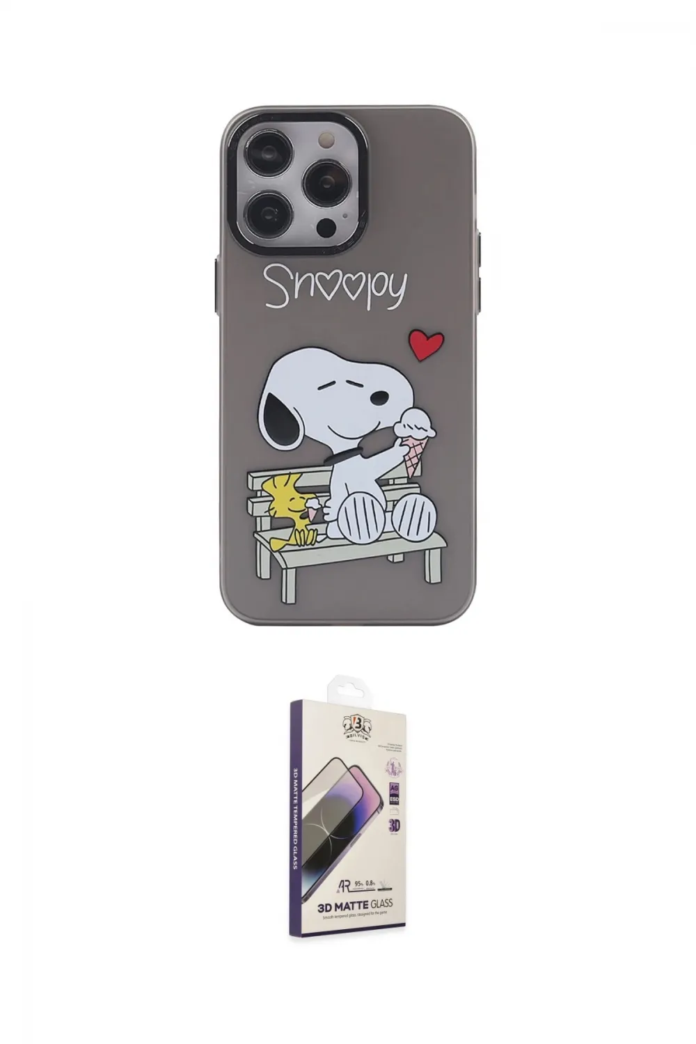 ieg™ iPhone 14 Pro Max Kılıf Zirve Form Özel Seri - Siyah Bilvis 3D Mat Cam Ekran Koruyucu