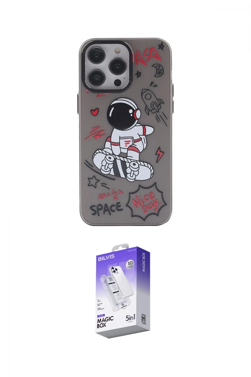 ieg™ iPhone 14 Pro Max Kılıf Zirve Form Özel Seri - Siyah Bilvis 5in1 3D Magic Cam Ekran Koruyucu