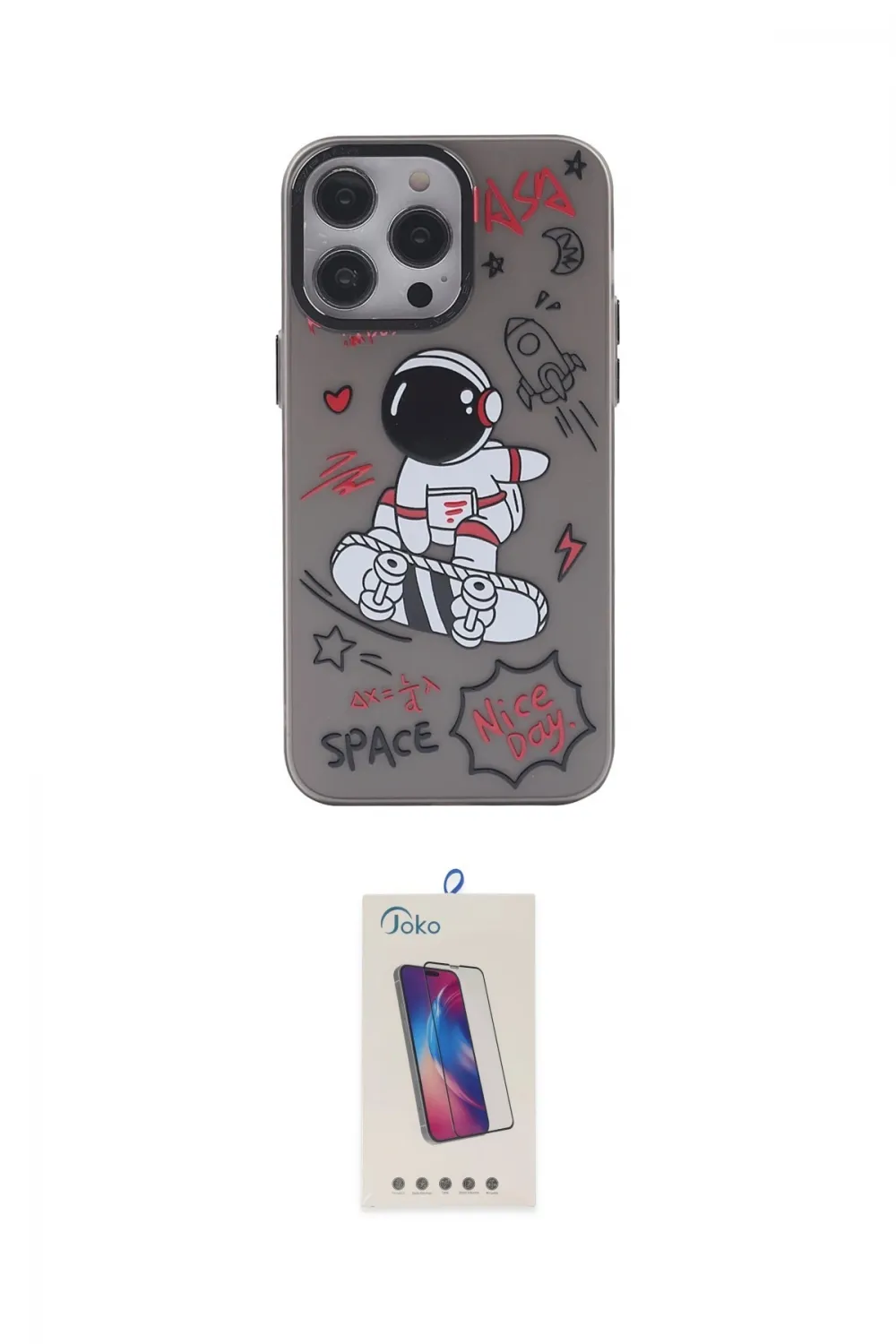 ieg™ iPhone 14 Pro Max Kılıf Zirve Form Özel Seri - Siyah Joko 5D Cam