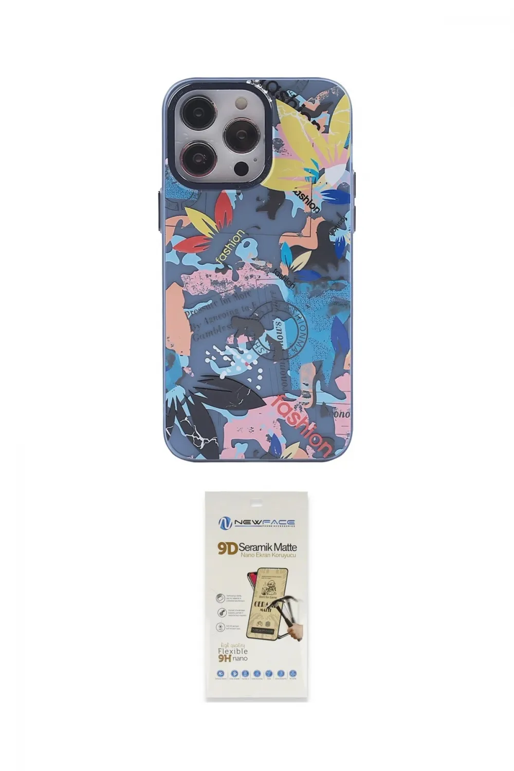 ieg™ iPhone 14 Pro Max Kılıf Zirve Form Özel Seri - Siyah Mat Seramik Nano Ekran Koruyucu