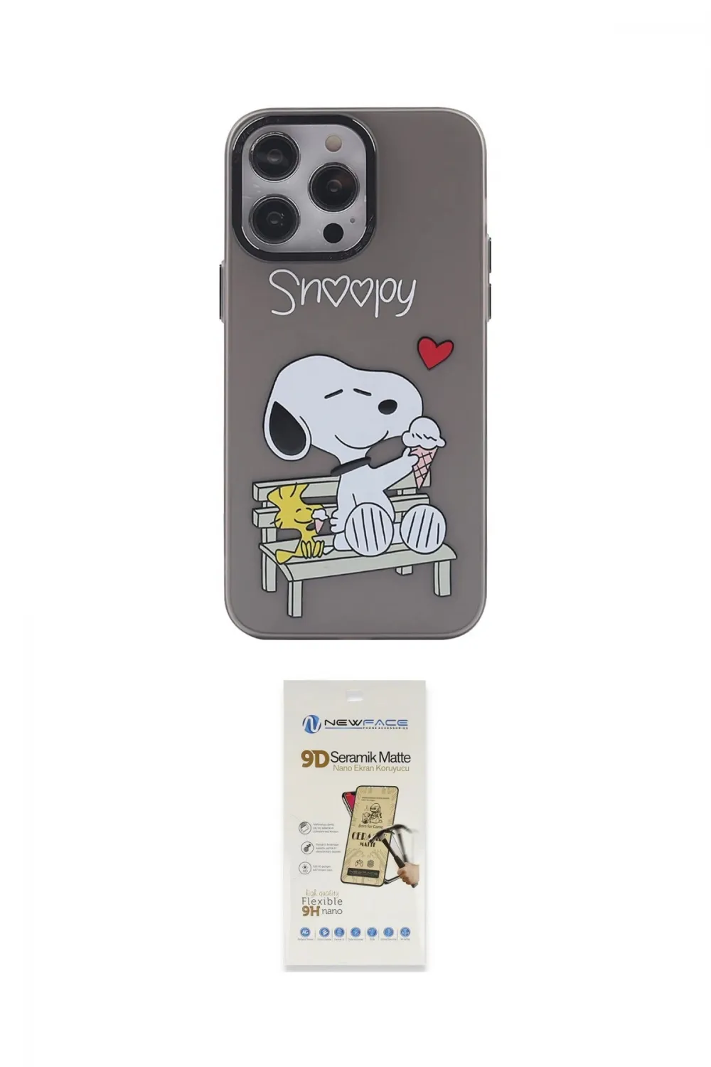 ieg™ iPhone 14 Pro Max Kılıf Zirve Form Özel Seri - Siyah Mat Seramik Nano Ekran Koruyucu