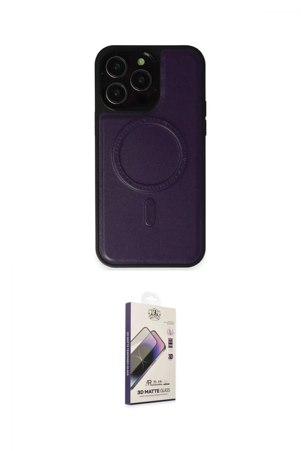 ieg™ iPhone 14 Pro Max Kılıf Zirve Işık Serisi - Siyah Bilvis 3D Mat Cam Ekran Koruyucu