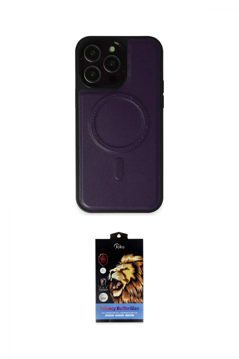 ieg™ iPhone 14 Pro Max Kılıf Zirve Işık Serisi - Siyah Buffer Hayalet Cam Ekran Koruyucu