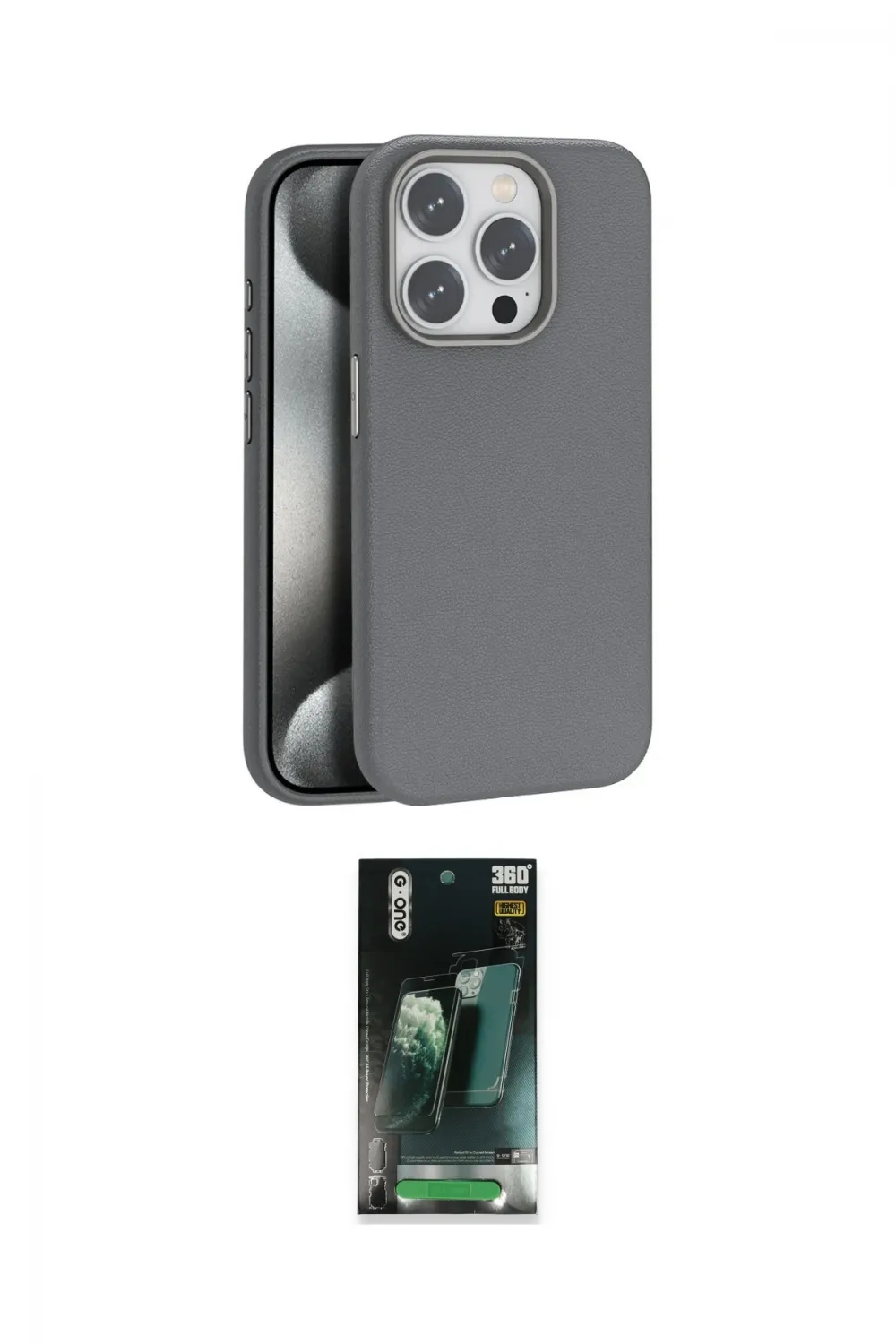 ieg™ iPhone 14 Pro Max Kılıf Zirve Modern Prime - Siyah 360 Mat Full Body Arka Koruyucu