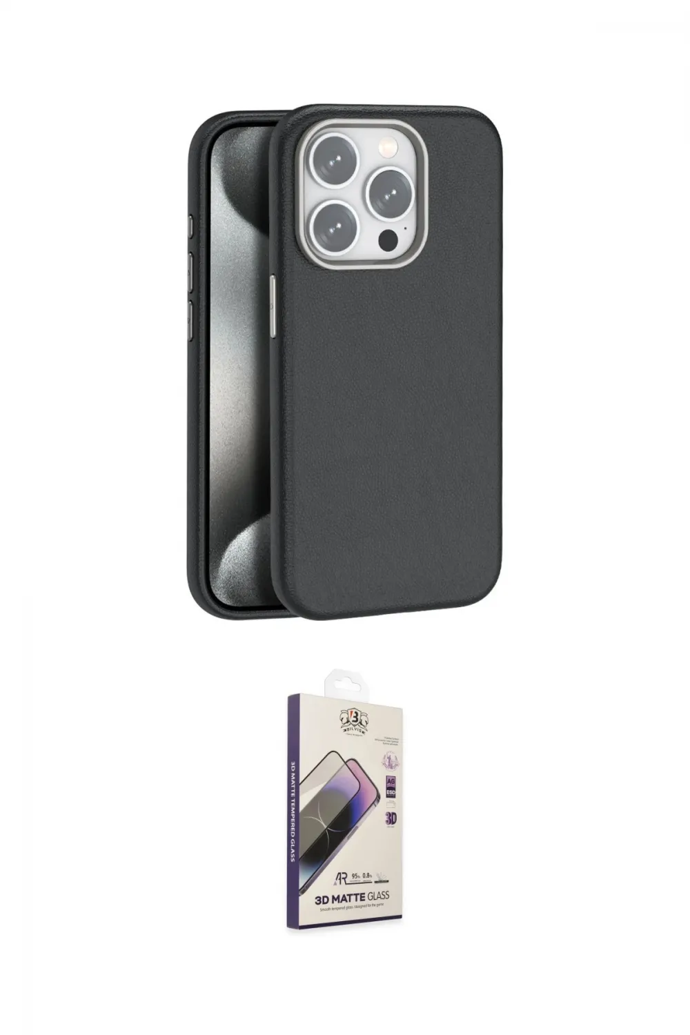ieg™ iPhone 14 Pro Max Kılıf Zirve Modern Prime - Siyah Bilvis 3D Mat Cam Ekran Koruyucu