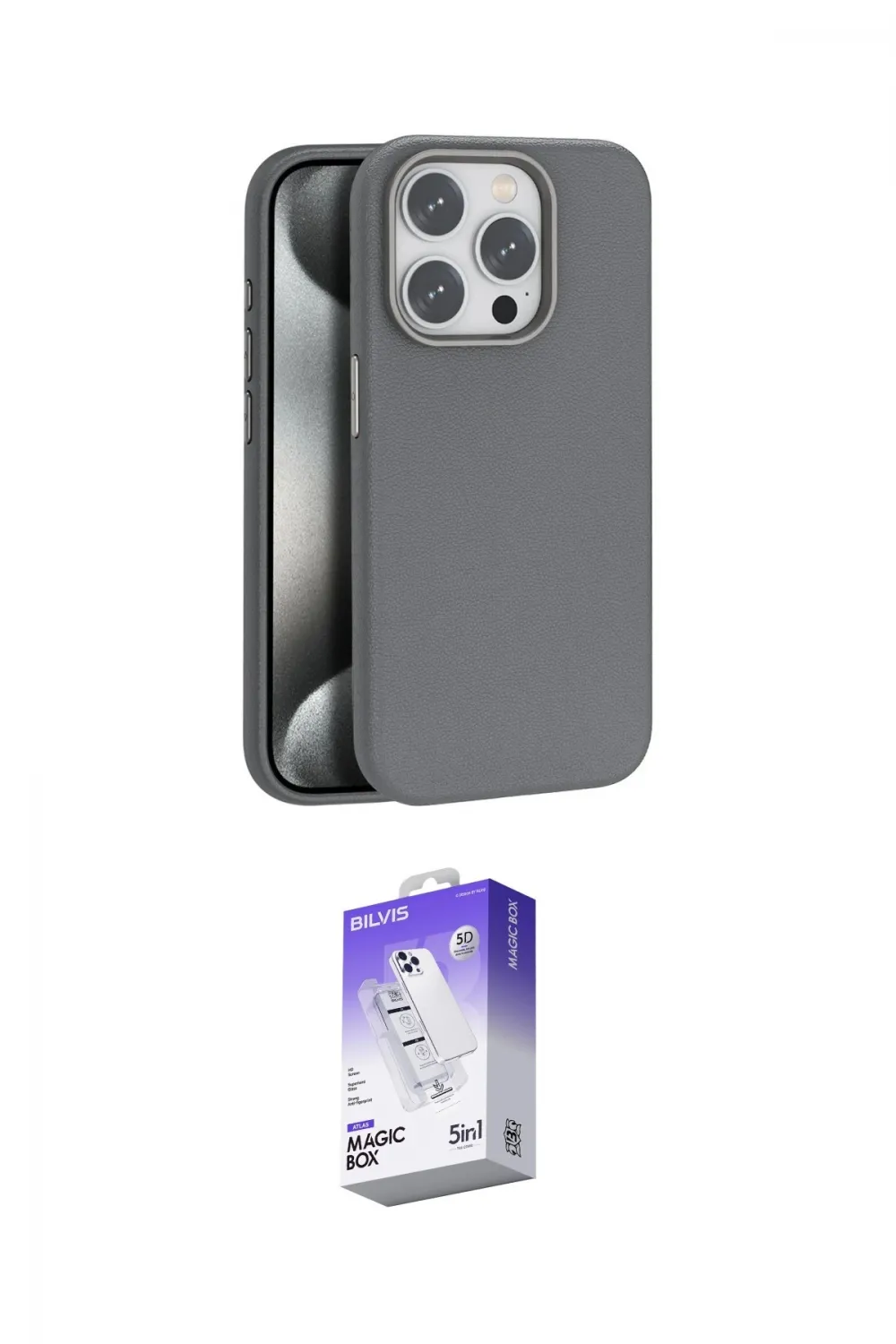 ieg™ iPhone 14 Pro Max Kılıf Zirve Modern Prime - Siyah Bilvis 5in1 3D Magic Cam Ekran Koruyucu