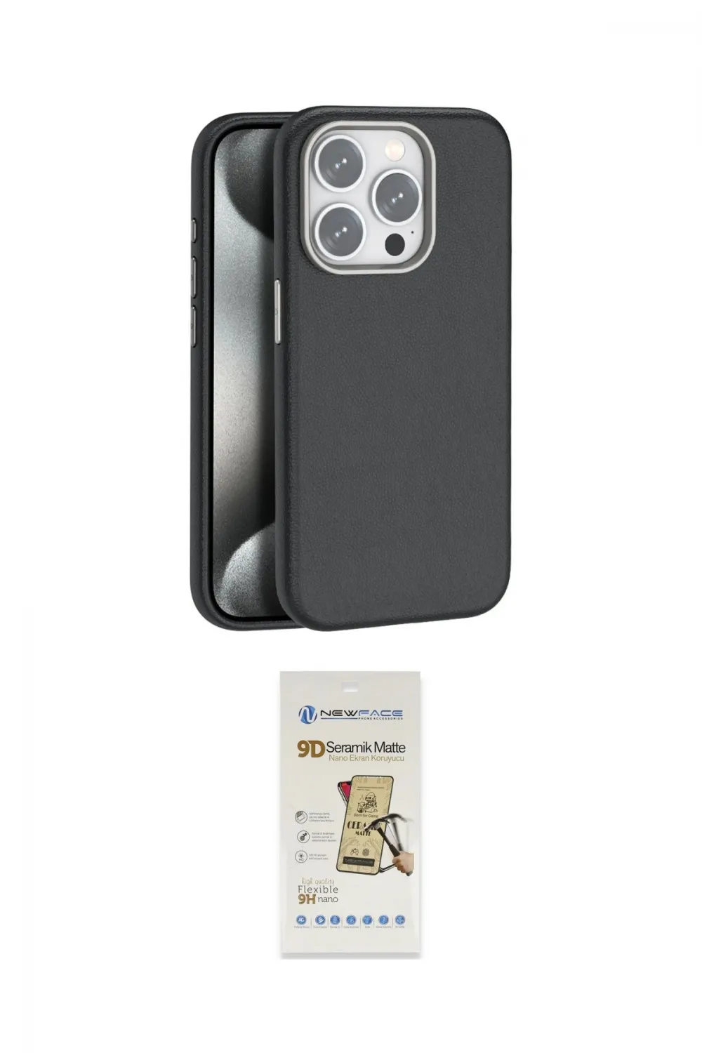 ieg™ iPhone 14 Pro Max Kılıf Zirve Modern Prime - Siyah Mat Seramik Nano Ekran Koruyucu