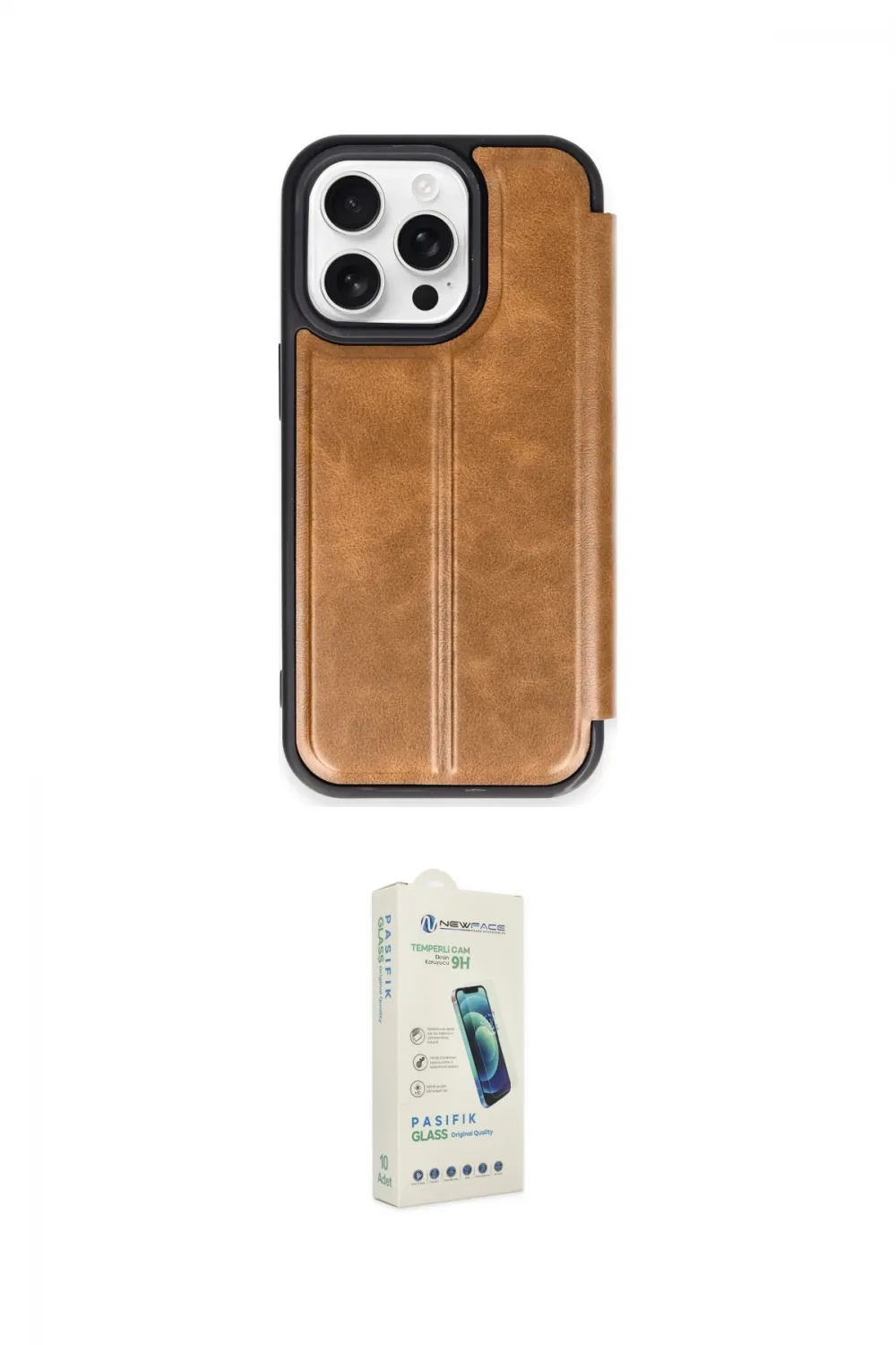 ieg™ iPhone 14 Pro Max Kılıf Zirve Yansıma Serisi - Şeffaf Pasifik Cam Ekran Koruyucu