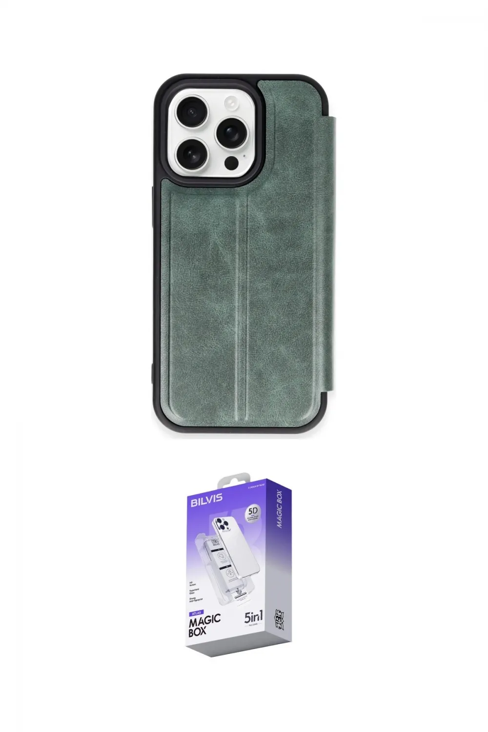 ieg™ iPhone 14 Pro Max Kılıf Zirve Yansıma Serisi - Siyah Bilvis 5in1 3D Magic Cam Ekran Koruyucu