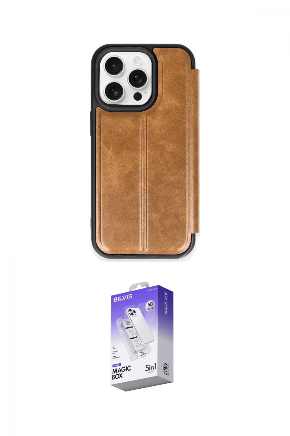ieg™ iPhone 14 Pro Max Kılıf Zirve Yansıma Serisi - Siyah Bilvis 5in1 3D Magic Cam Ekran Koruyucu