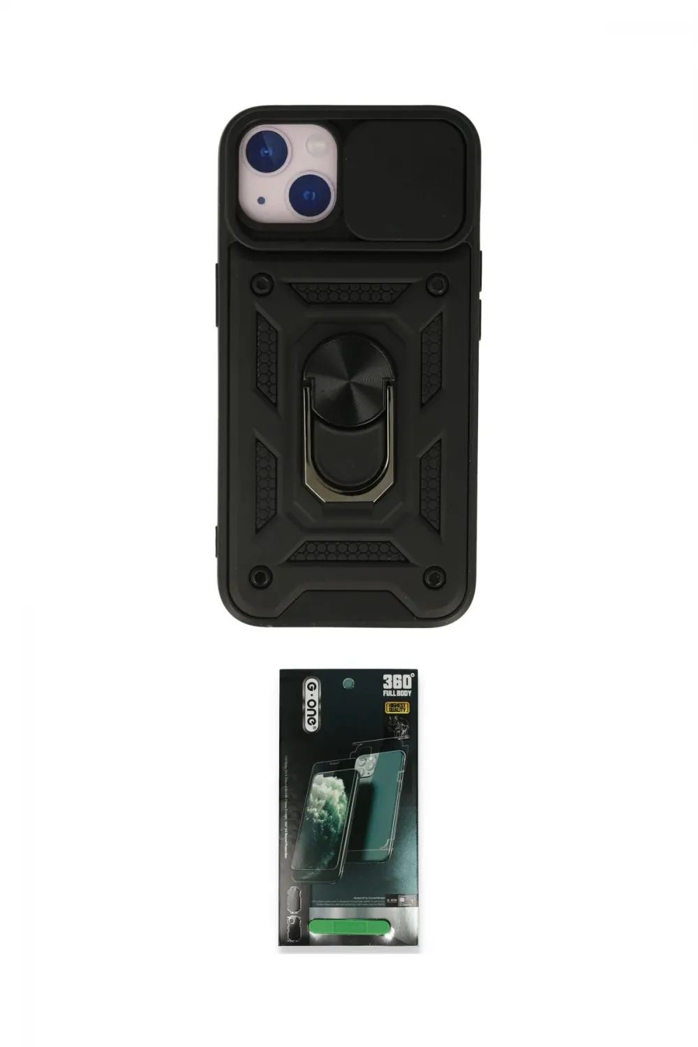 ieg™ iPhone 15 Kılıf Ahenk Klasik - Siyah 360 Mat Full Body Arka Koruyucu